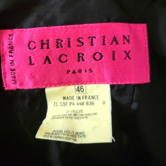Vintage Christian Lacroix Black Pencil Skirt with Beautiful Embroidery size 8 - Picture 10 of 11